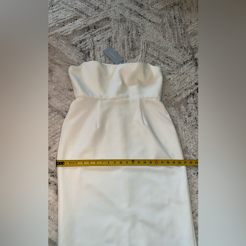 ANTONIO MELANI Ivory Midi Sheath Dress with Delicate Straps - Picture 5 of 16